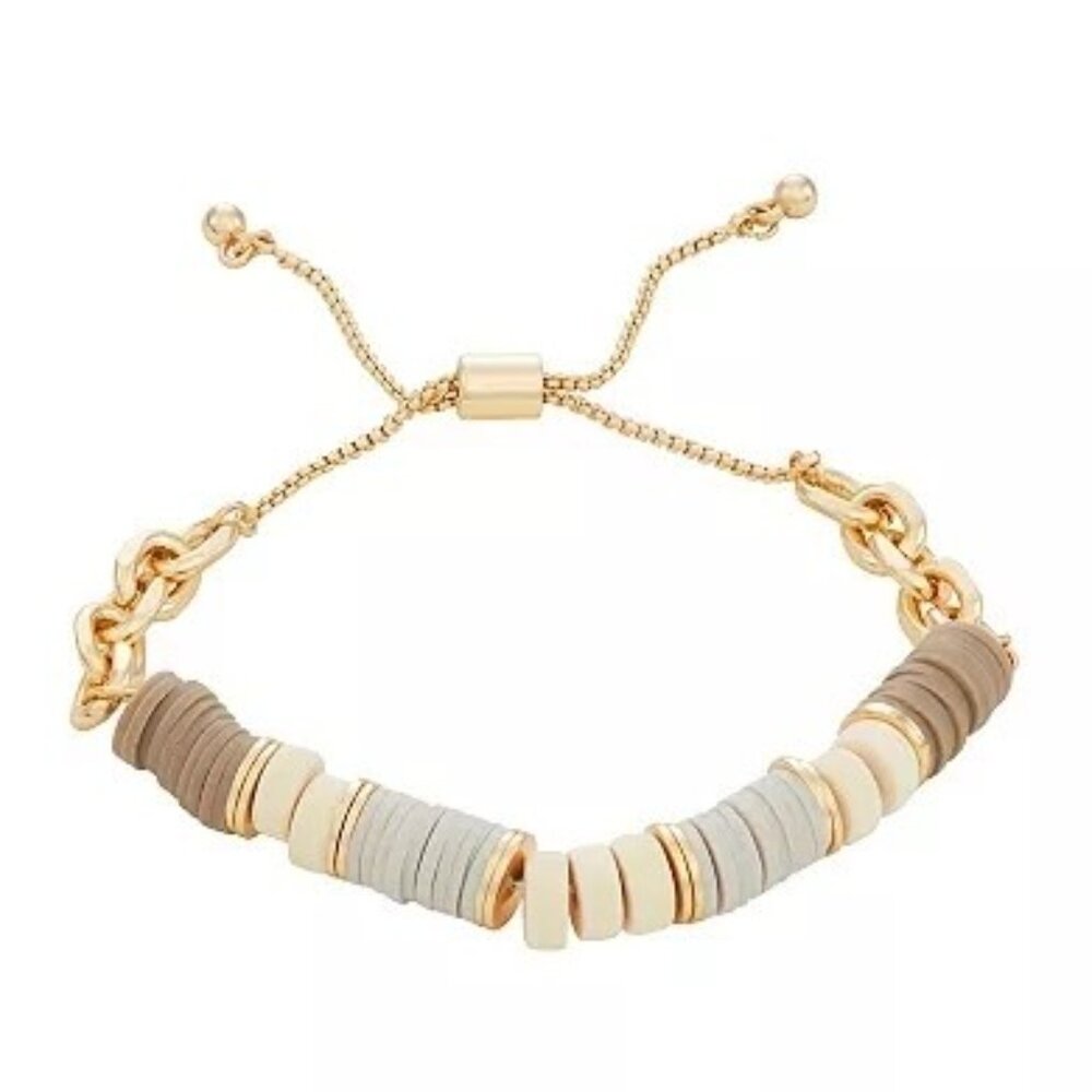Sonoma Goods For Life Gold Tone Mixed Media 3-Piece Bracelets Set - Picture 3 of 6
